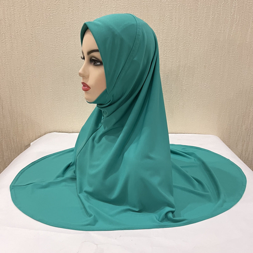 Gentle Thin Face Solid Color Turban Hat Malay Gauze Scarf