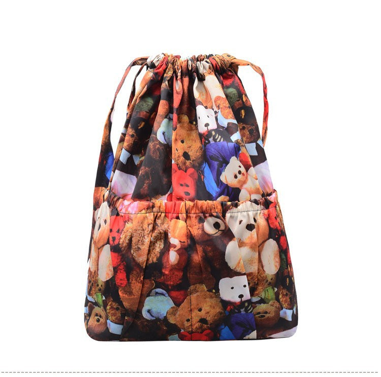 Drawstring Bag Printed Backpack Women