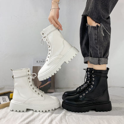 All-match casual thick-soled mid-tube short boots