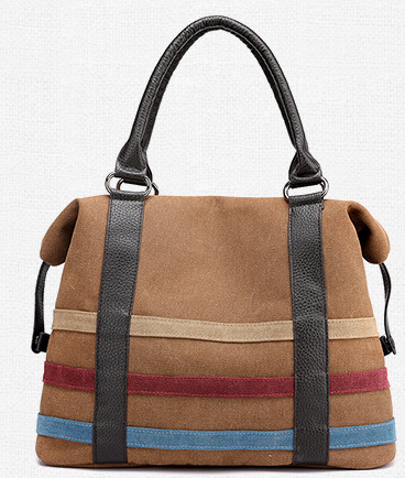 Canvas Stripe Women's Bag -   - anassiri.com