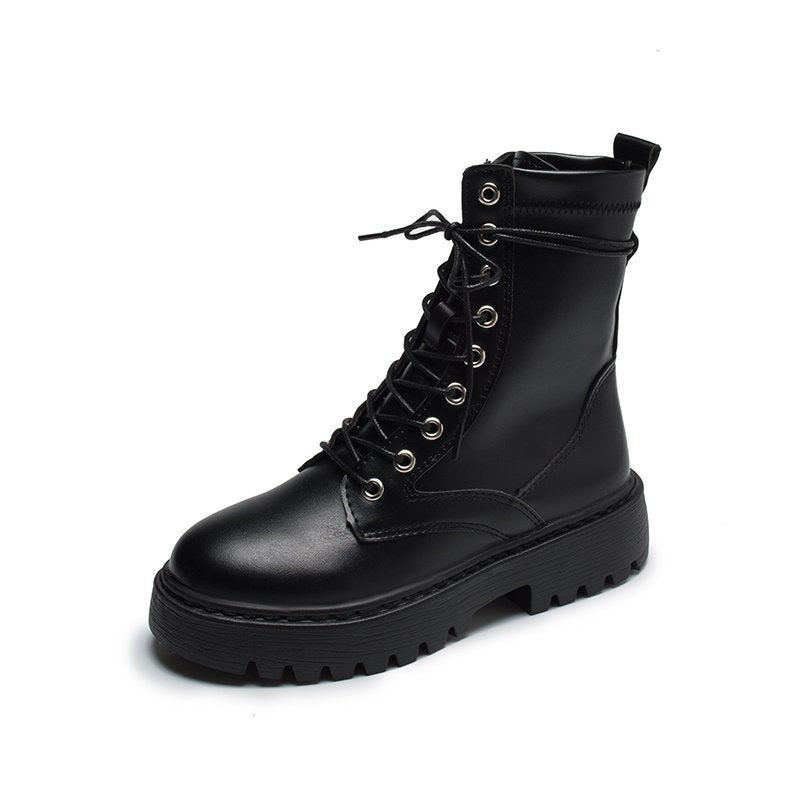 All-match casual thick-soled mid-tube short boots