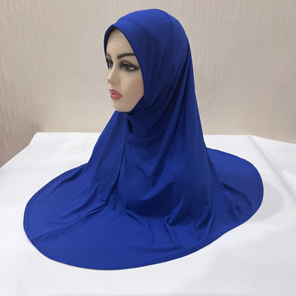 Gentle Thin Face Solid Color Turban Hat Malay Gauze Scarf