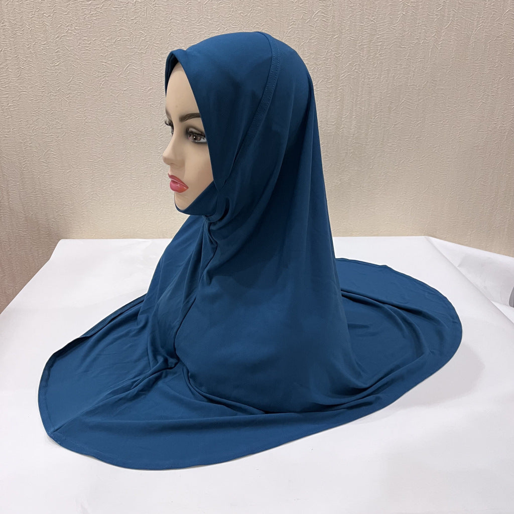 Gentle Thin Face Solid Color Turban Hat Malay Gauze Scarf