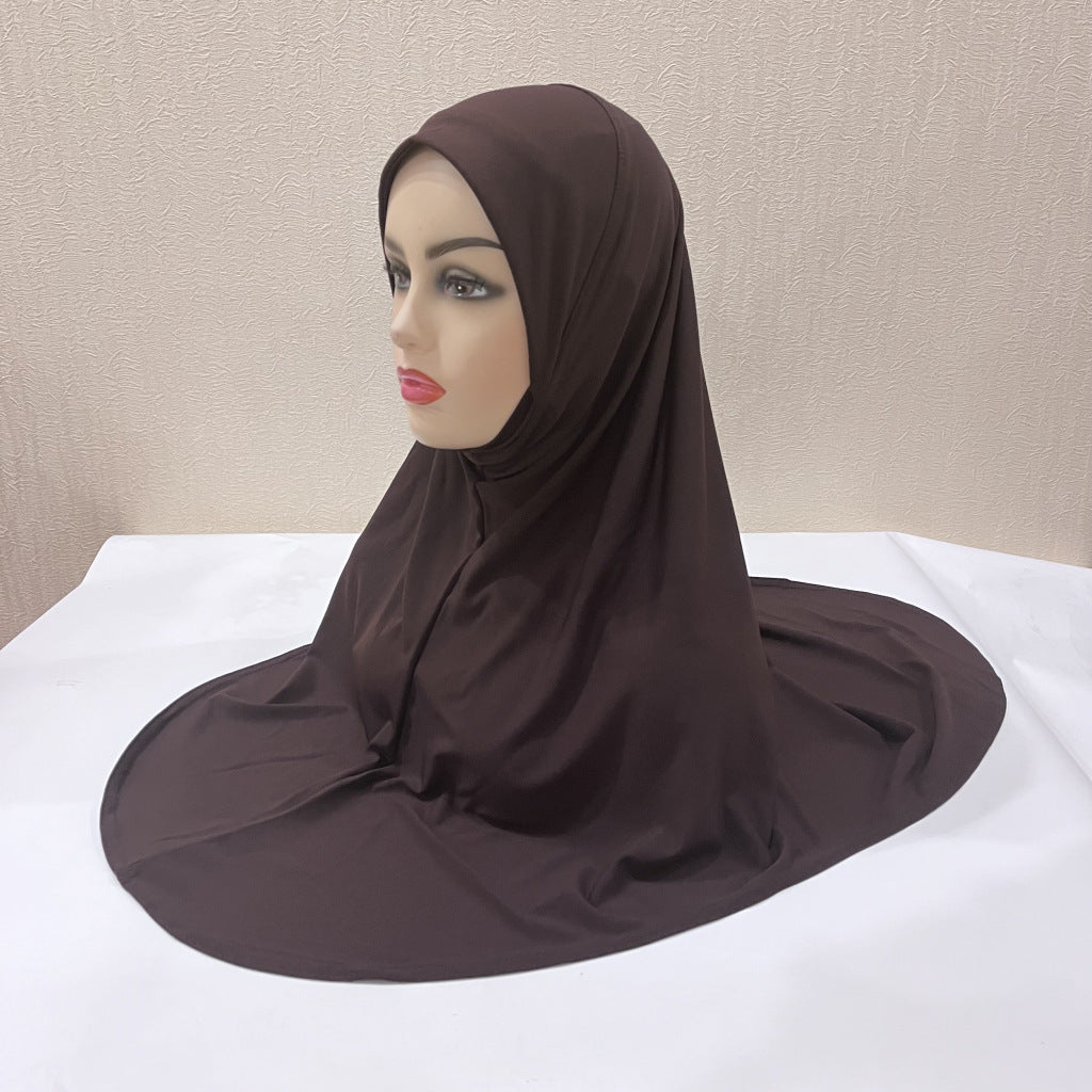 Gentle Thin Face Solid Color Turban Hat Malay Gauze Scarf