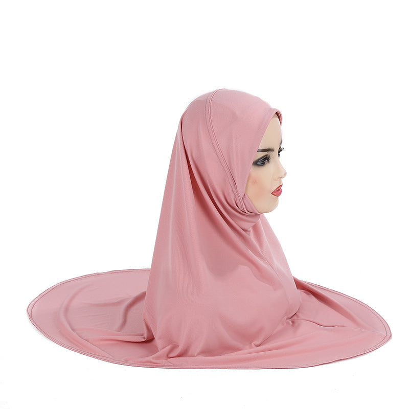 Gentle Thin Face Solid Color Turban Hat Malay Gauze Scarf