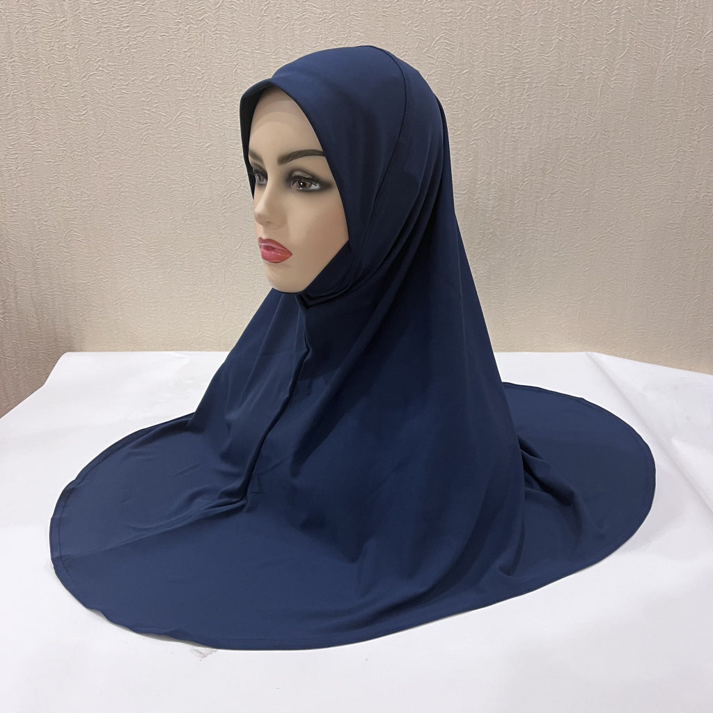 Gentle Thin Face Solid Color Turban Hat Malay Gauze Scarf