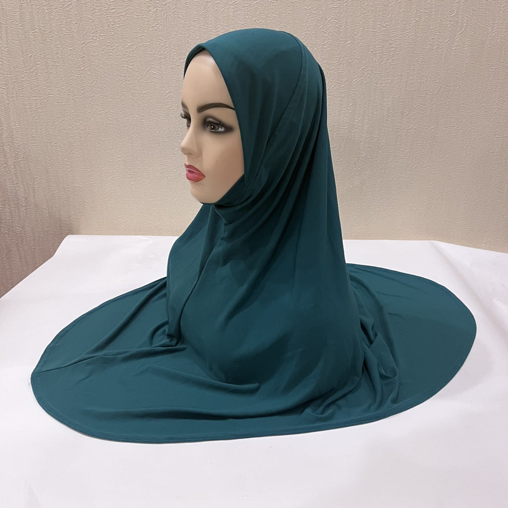 Gentle Thin Face Solid Color Turban Hat Malay Gauze Scarf