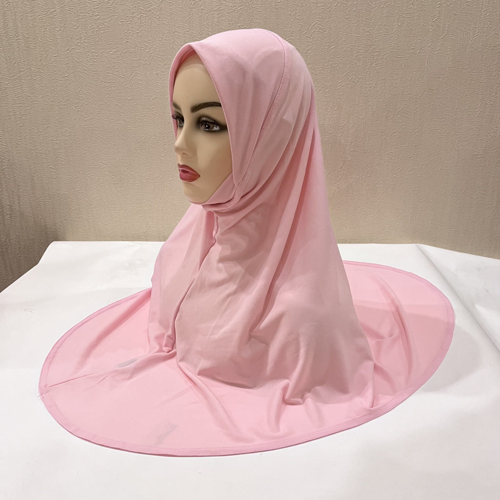 Gentle Thin Face Solid Color Turban Hat Malay Gauze Scarf