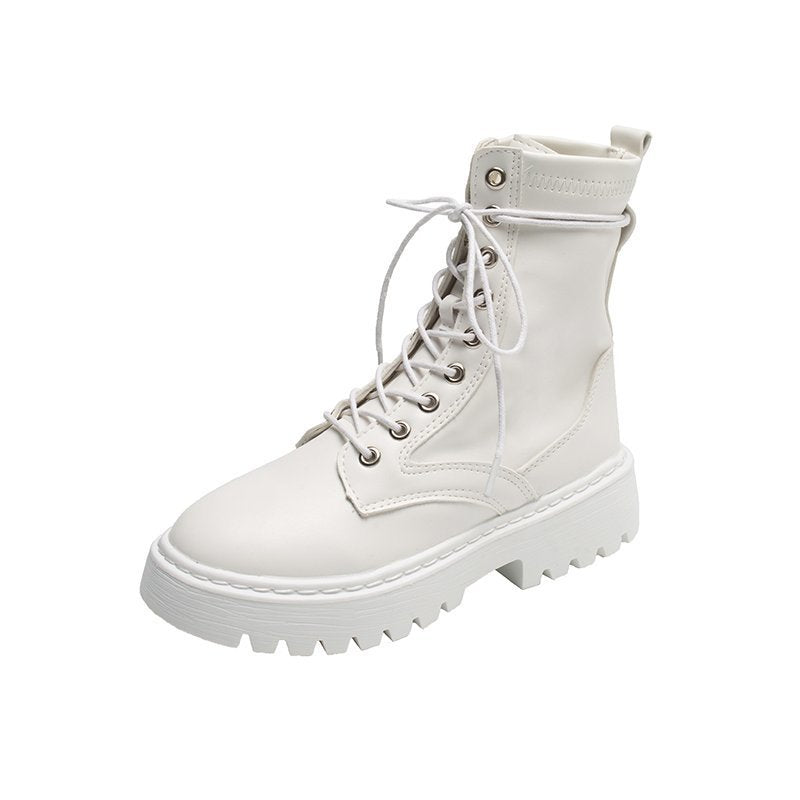 All-match casual thick-soled mid-tube short boots