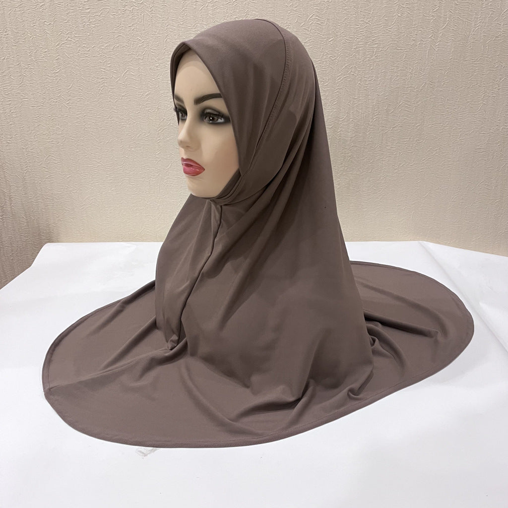 Gentle Thin Face Solid Color Turban Hat Malay Gauze Scarf