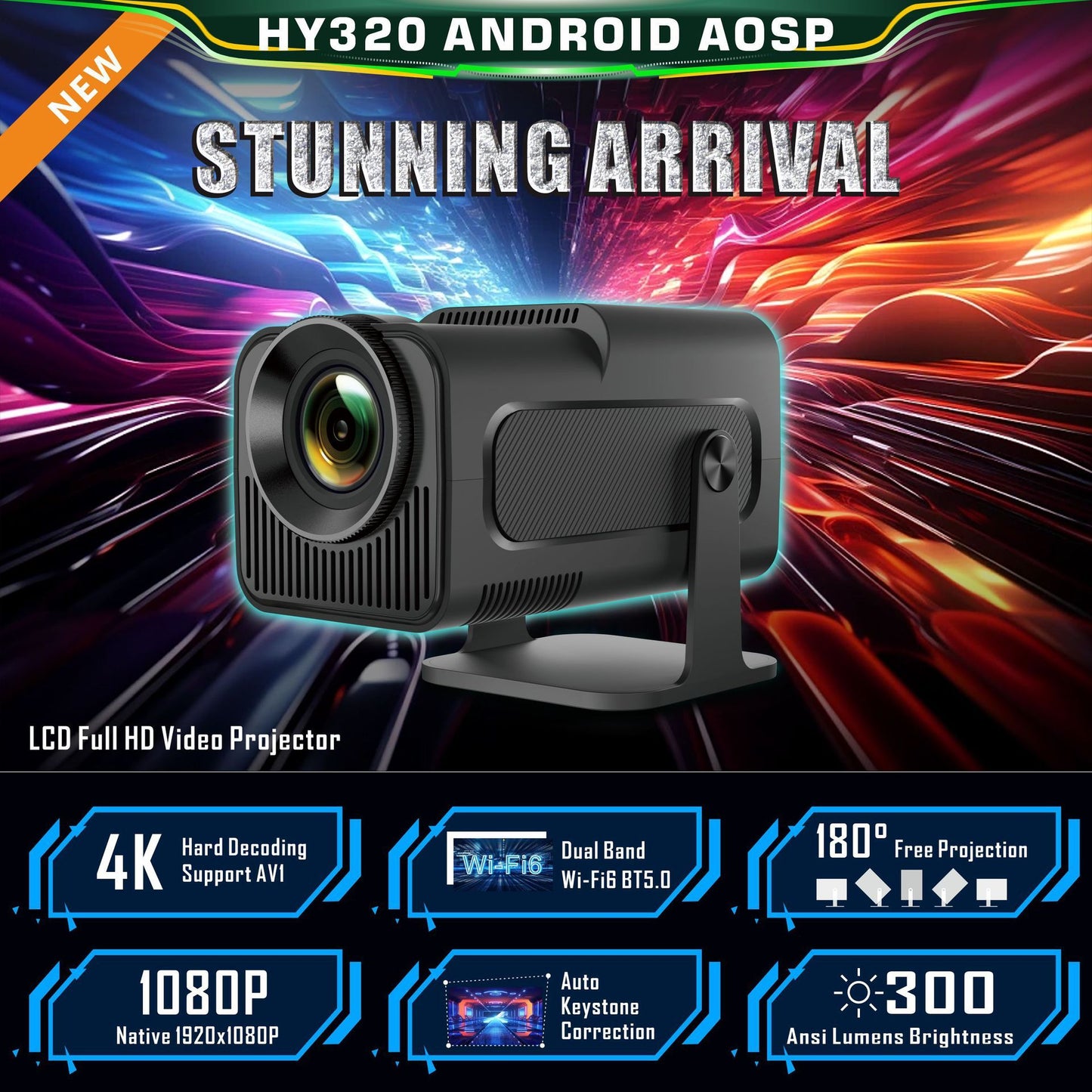 HY320 Android Smart Projector 1080p anassiri.com