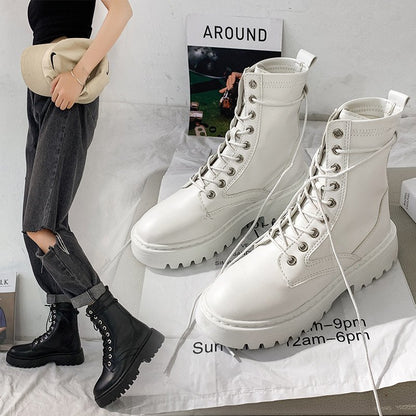 All-match casual thick-soled mid-tube short boots