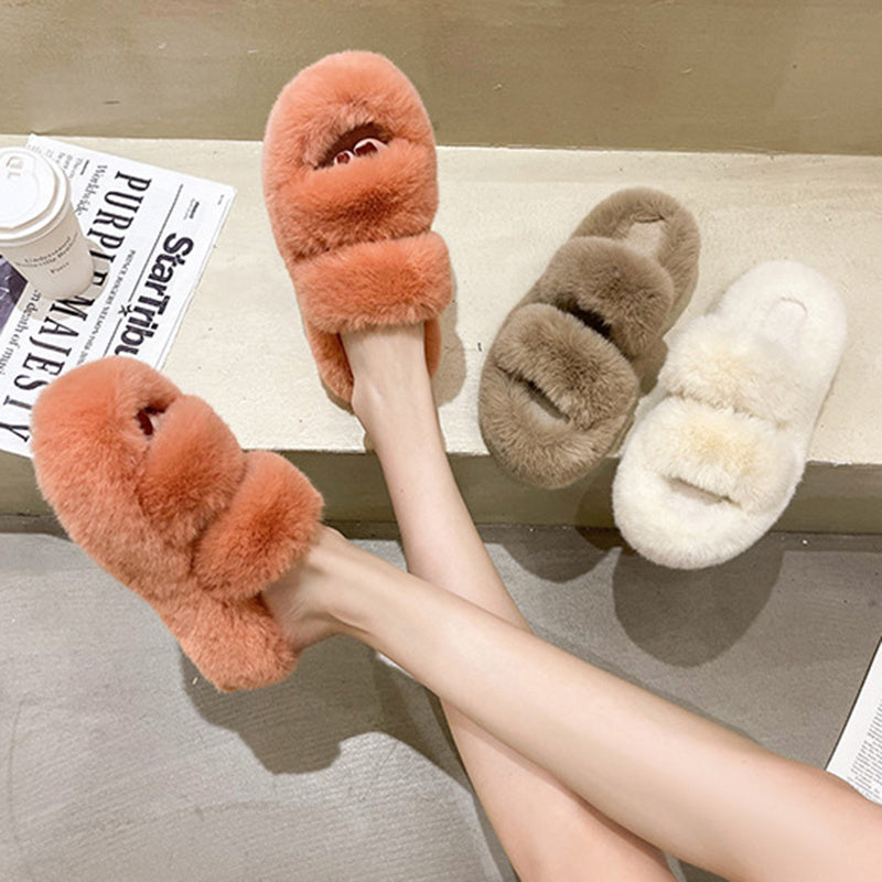 Fuzzy Slippers Women -   - anassiri.com