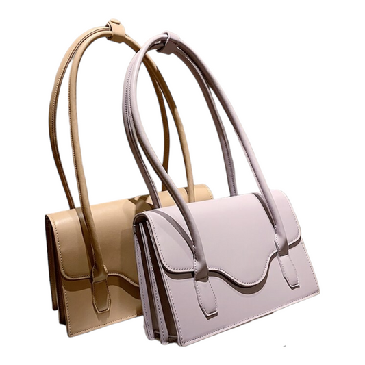 Pure color soft shoulder bag