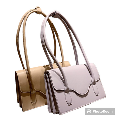 Pure color soft shoulder bag