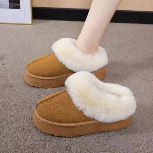 Sheepskin Fur Slippers Fashion Female Winter Women Warm Indoor Slippers Top Quality Soft Wool Lady Home Shoes