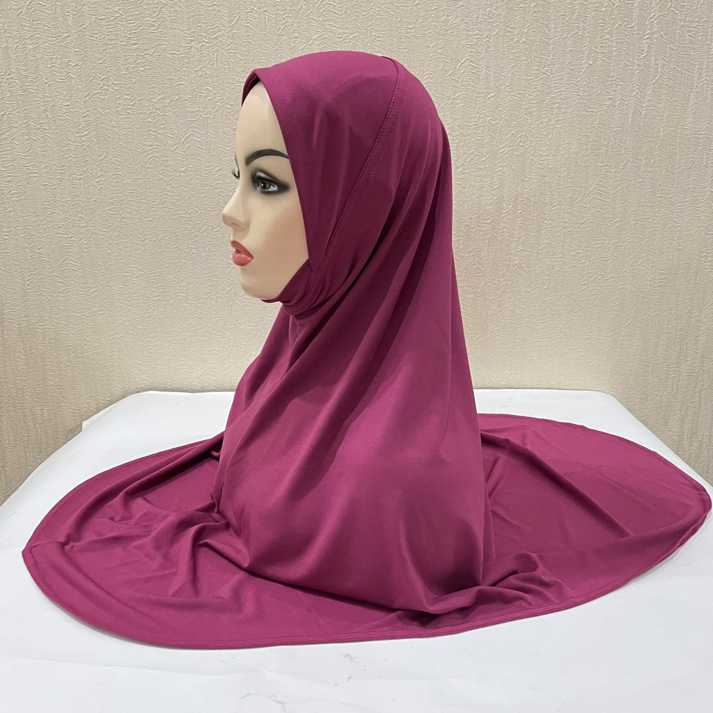 Gentle Thin Face Solid Color Turban Hat Malay Gauze Scarf