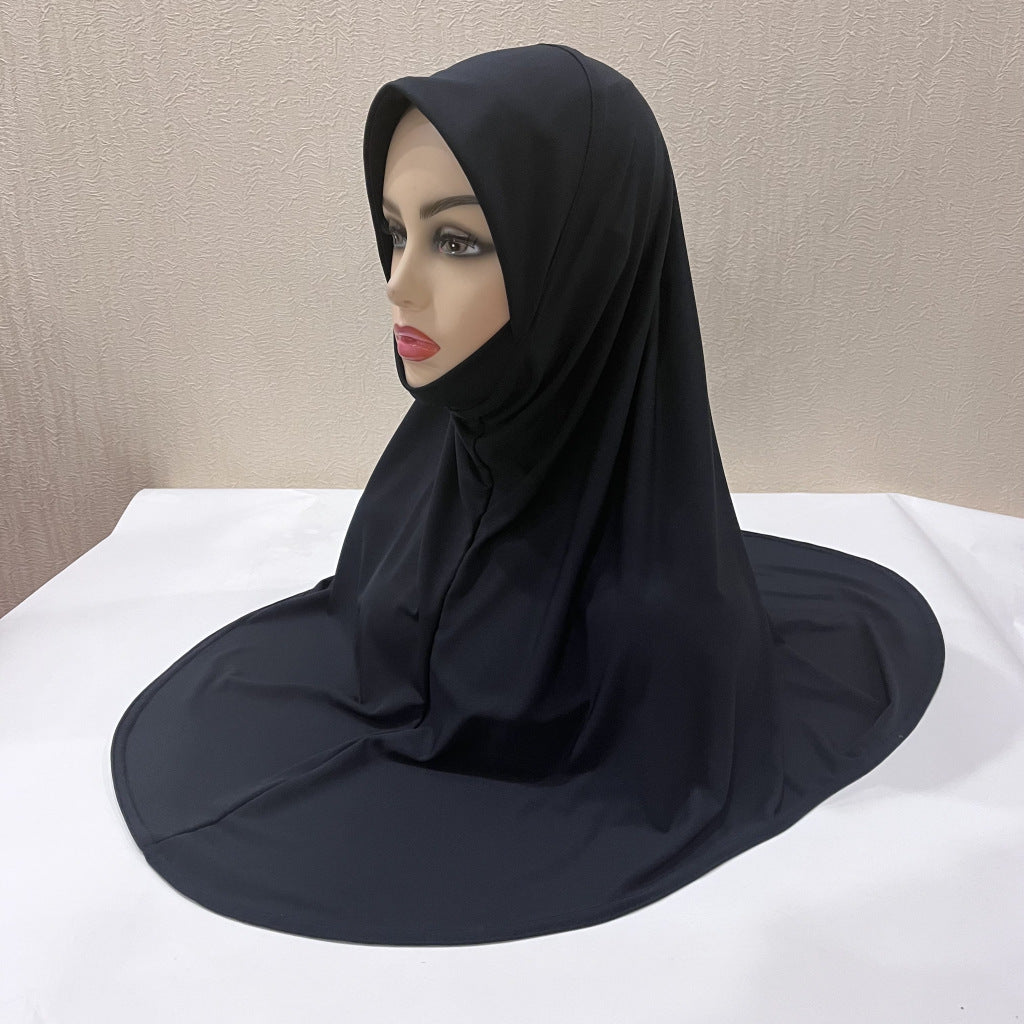 Gentle Thin Face Solid Color Turban Hat Malay Gauze Scarf -   - anassiri.com