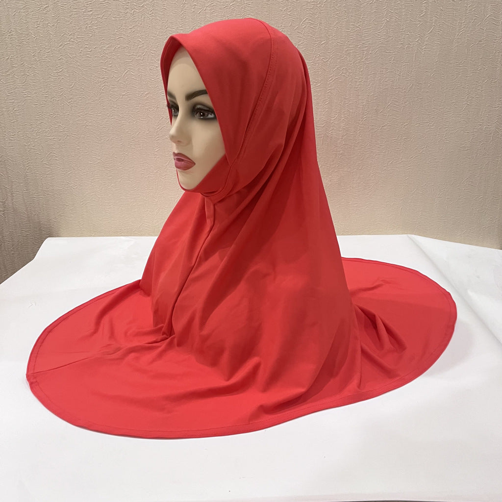 Gentle Thin Face Solid Color Turban Hat Malay Gauze Scarf