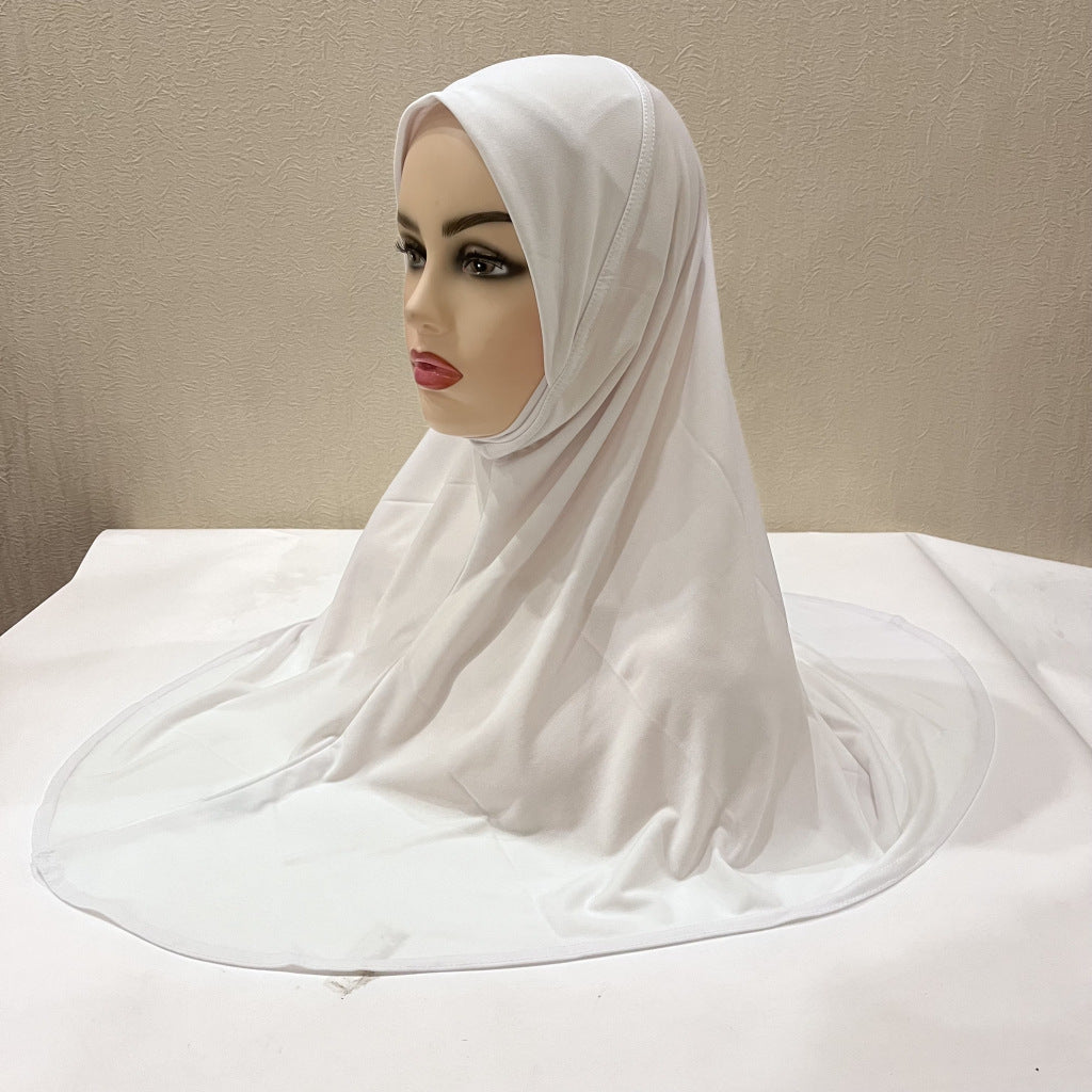 Gentle Thin Face Solid Color Turban Hat Malay Gauze Scarf -   - anassiri.com