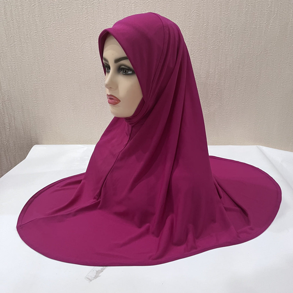 Gentle Thin Face Solid Color Turban Hat Malay Gauze Scarf