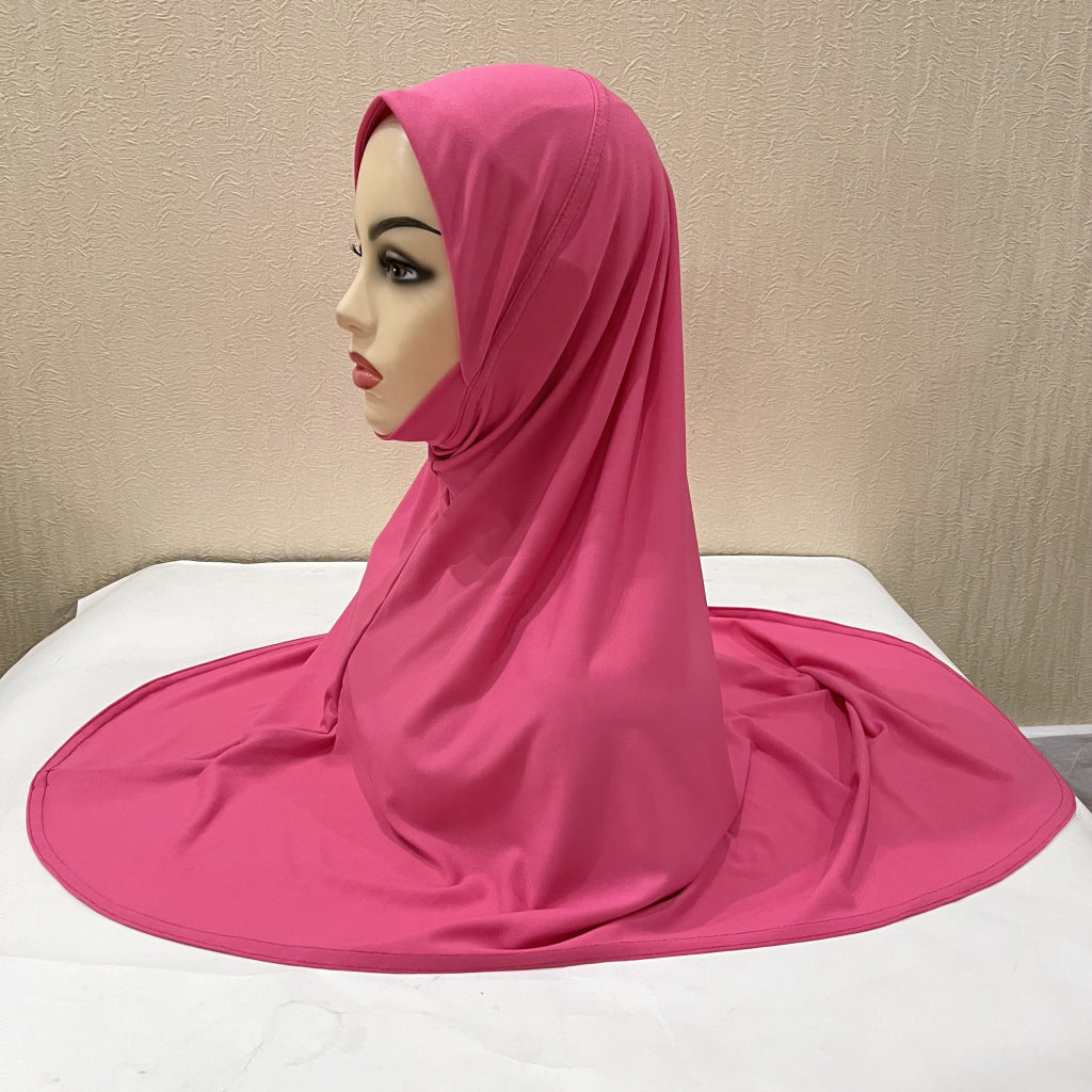 Gentle Thin Face Solid Color Turban Hat Malay Gauze Scarf