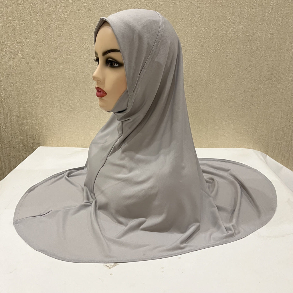 Gentle Thin Face Solid Color Turban Hat Malay Gauze Scarf