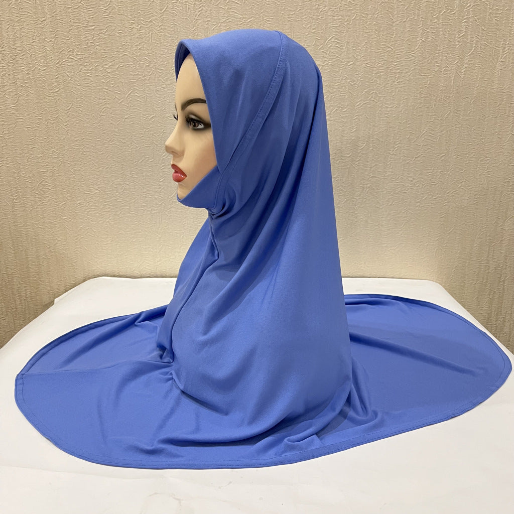 Gentle Thin Face Solid Color Turban Hat Malay Gauze Scarf