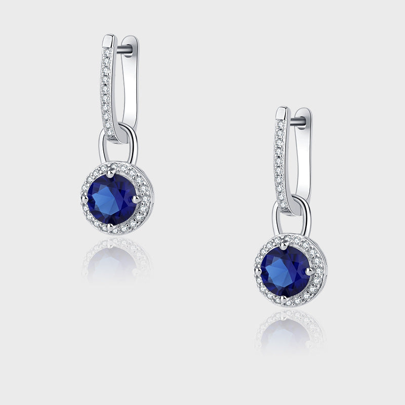 S925 Sterling Silver Zircon Long Crystal Earrings -  women's jewelry - anassiri.com