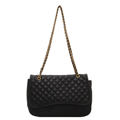 Fashion Simple Solid Color Diamond Chain Bag