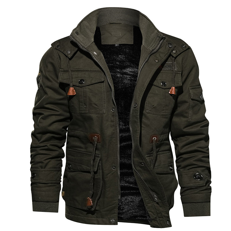 Men Winter Fleece Jacket Warm Hooded Coat Thermal Thick Outerwear Male Military Jacket -  Montant hommes - anassiri.com