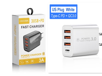 Travel Charger 3USB Type-C Charging Head