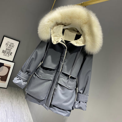 Fashion Hooded Faux Fur Collar Women's -  Jacket Women - anassiri.com