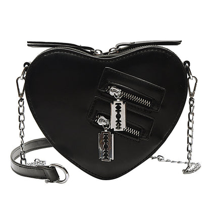 Creative Heart Chain Pu Small Satchel