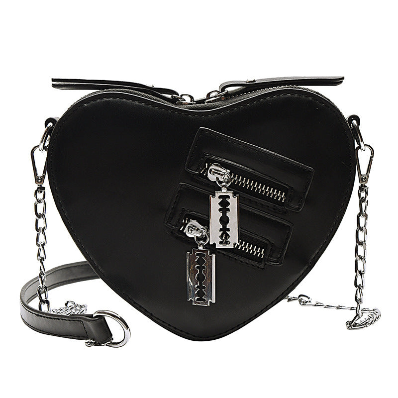 Creative Heart Chain Pu Small Satchel -  WOMEN BAGS - anassiri.com