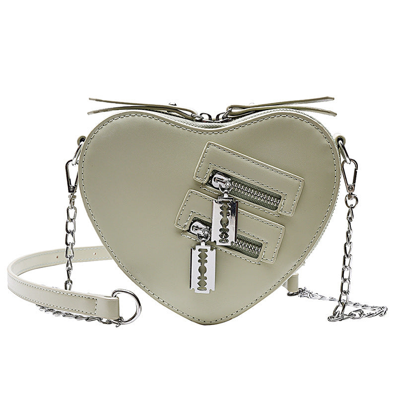 Creative Heart Chain Pu Small Satchel -  WOMEN BAGS - anassiri.com