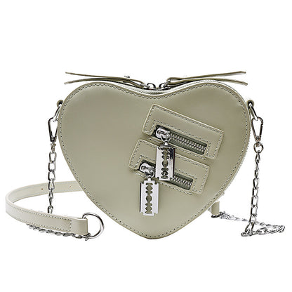 Creative Heart Chain Pu Small Satchel