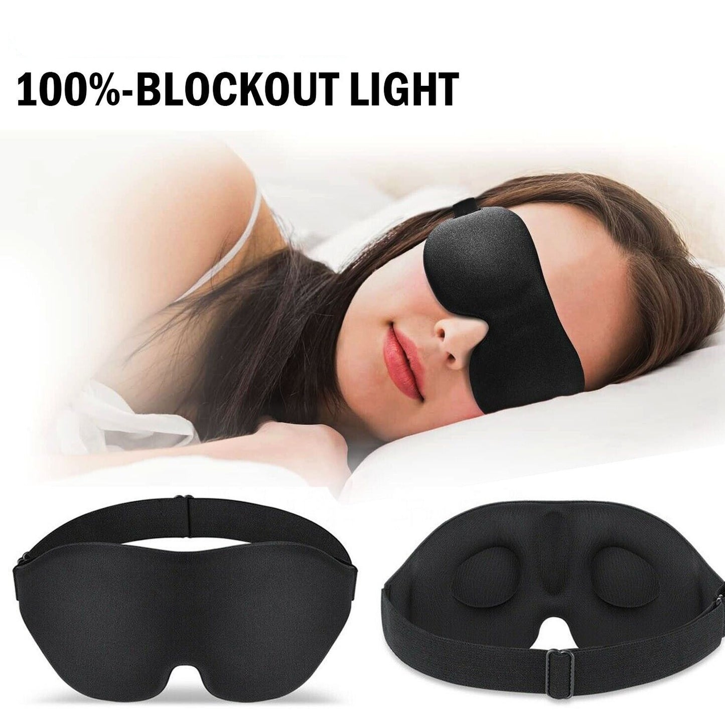 3D Sleep Mask For Men & Women Eye Mask For Sleeping Blindfold Travel Accessories