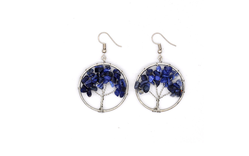 Natural Crystal Crushed Stone Tree Wishing Tree Earrings Crystal Tree Earrings Jewelry -   - anassiri.com