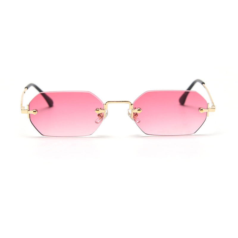 Fashion Polygonal Rimless Sunglasses Women -   - anassiri.com