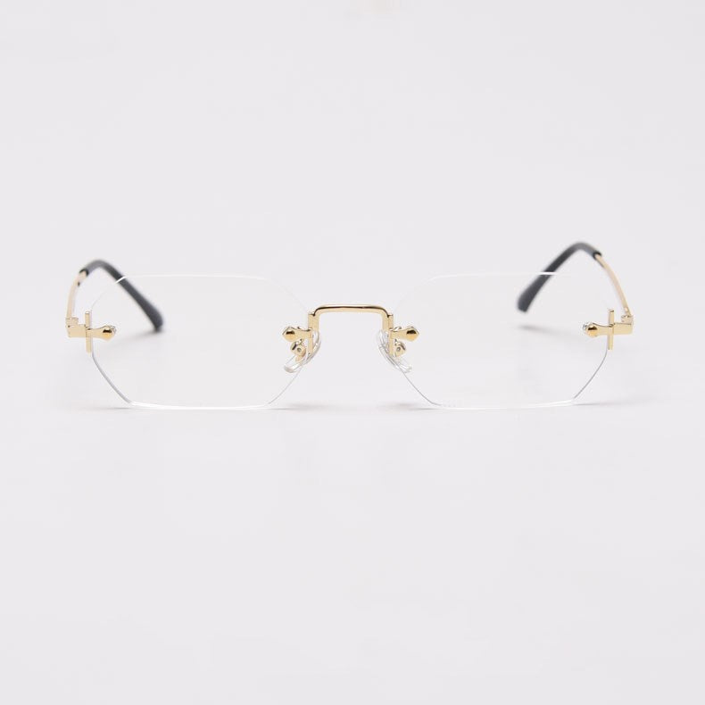 Fashion Polygonal Rimless Sunglasses Women -   - anassiri.com