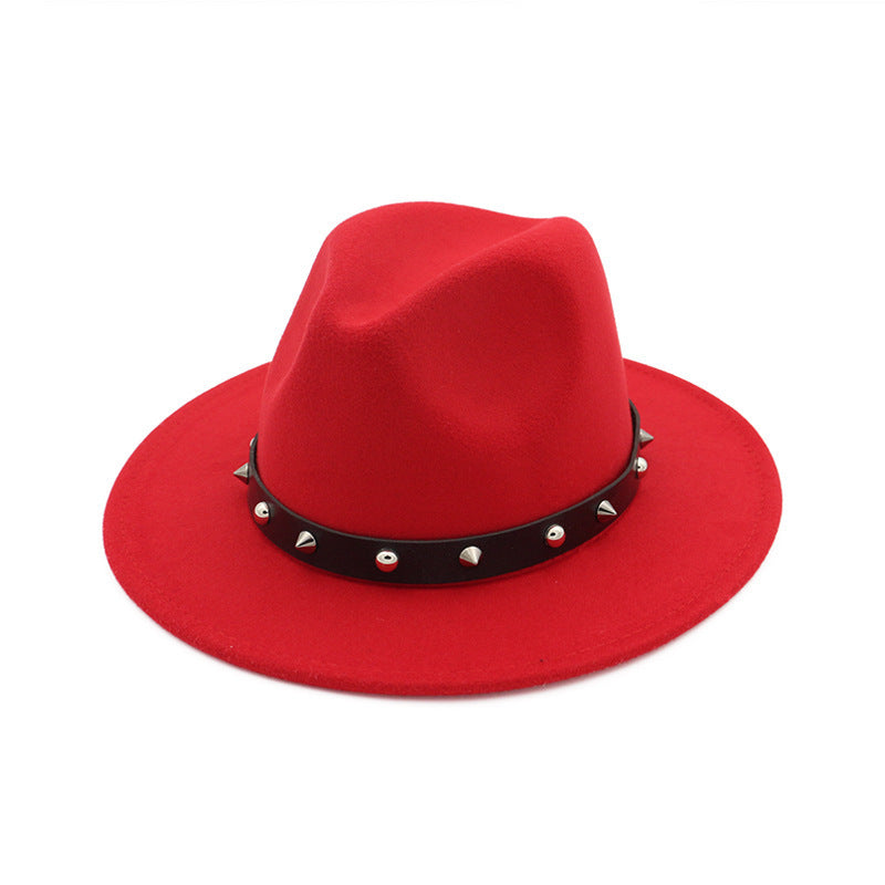 New Style Rivet Accessories Top Hat For Men and Women Woolen Hats -   - anassiri.com