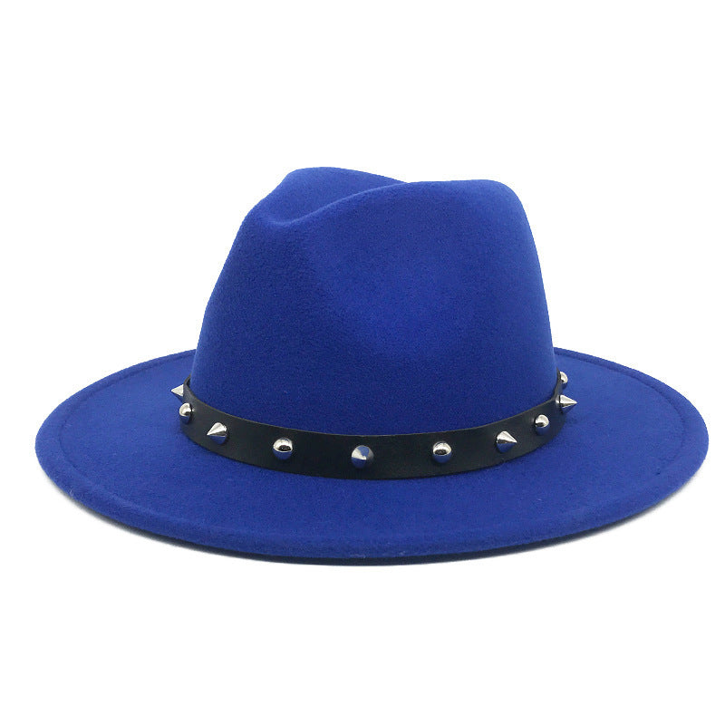 New Style Rivet Accessories Top Hat For Men and Women Woolen Hats -   - anassiri.com