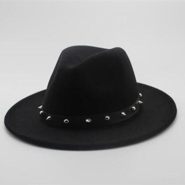 New Style Rivet Accessories Top Hat For Men and Women Woolen Hats -   - anassiri.com