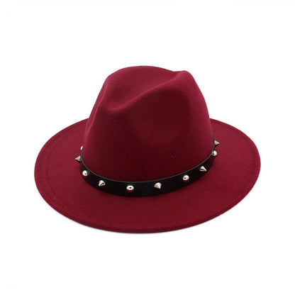 New Style Rivet Accessories Top Hat For Men and Women Woolen Hats