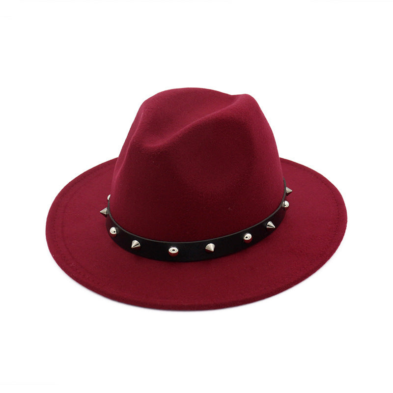 New Style Rivet Accessories Top Hat For Men and Women Woolen Hats -   - anassiri.com