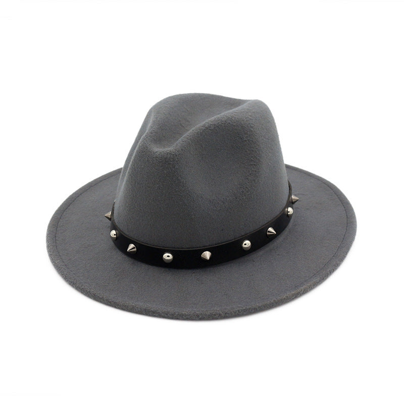 New Style Rivet Accessories Top Hat For Men and Women Woolen Hats -   - anassiri.com