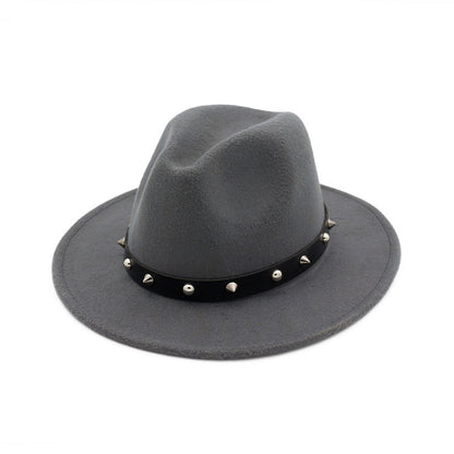 New Style Rivet Accessories Top Hat For Men and Women Woolen Hats