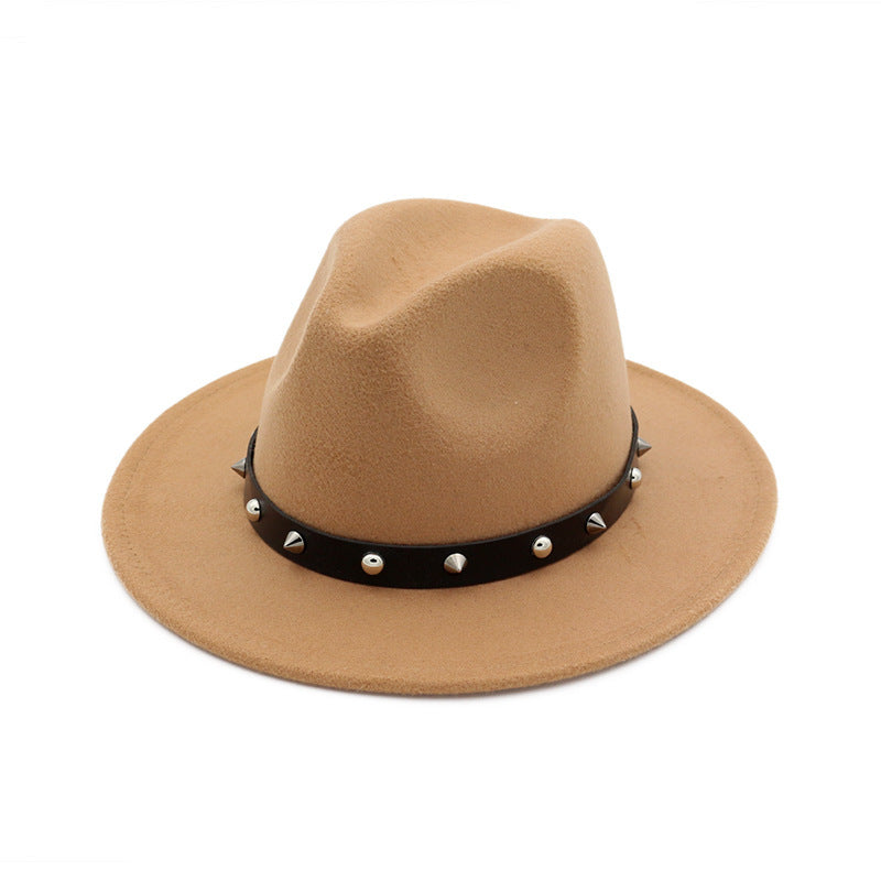 New Style Rivet Accessories Top Hat For Men and Women Woolen Hats -   - anassiri.com