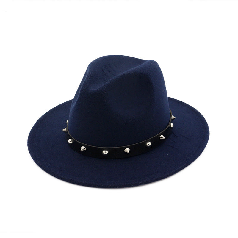 New Style Rivet Accessories Top Hat For Men and Women Woolen Hats -   - anassiri.com